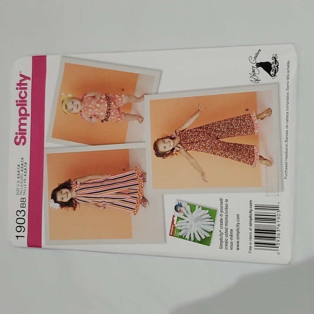 3 for $15 Simplicity 3 length Romper toddler & Child Sewing Pattern NEW size 4-8